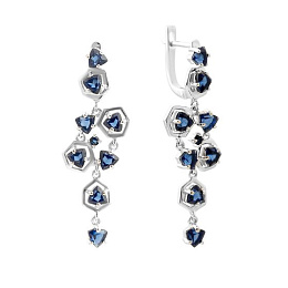 Срібні сережки з сапфіром nano 3.155ct