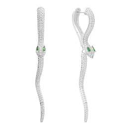 Серебряные серьги с фианитами