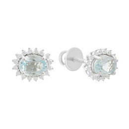 Silver Earrings with Topaz (2.194 ct)