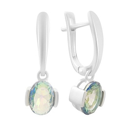 Серебряные серьги с мистик топазом 1.865ct