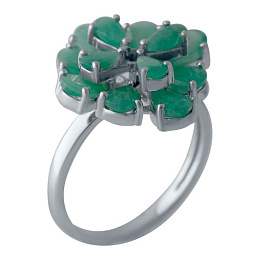 Серебряное кольцо с изумрудом 3.901ct