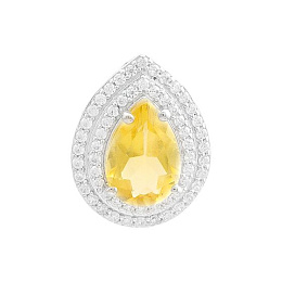 Silver pendant with a 2.301ct nano citrine and cubic zirconia