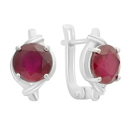 Серебряные серьги с рубином