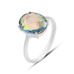 Серебряное кольцо с мистик топазом 7.19ct