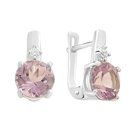 Серебряные серьги с аметистом 3.307ct