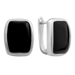 Silver earrings with onyx