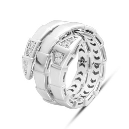 Золота каблучка з фіанітами 0.2ct