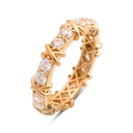 Золотое кольцо с фианитами 6.4ct