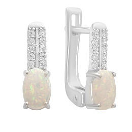 Серебряные серьги с опалом 0.883ct