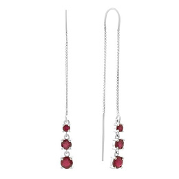 Серебряные серьги с рубином 2.503ct