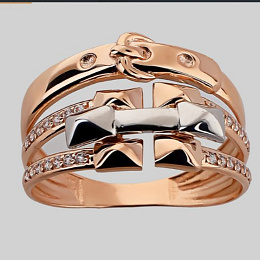 Gold ring with 0.28ct cubic zirconia stones