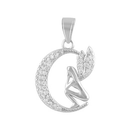 Срібна підвіска з фіанітами