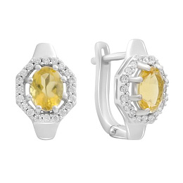 Silver earrings with citrine nano 3.093ct