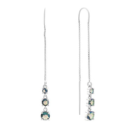 Срібні сережки з містик топазом 1.413ct