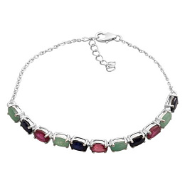 Серебряный браслет с рубином