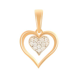 Золотая подвеска с фианитами 0.13ct