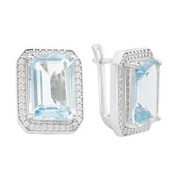 Срібні сережки з топазом 18.54ct