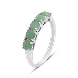 Серебряное кольцо с изумрудом 1.24ct