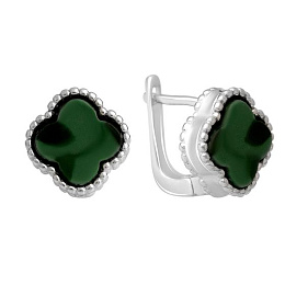 Серебряные серьги с малахитом