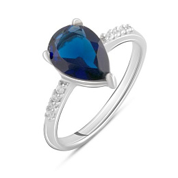 Silver ring with a 1.703-carat sapphire