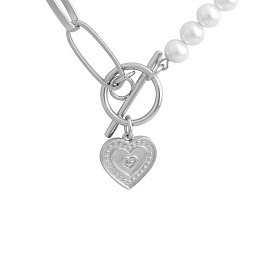 Срібне кольє з перлами