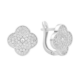 Срібні сережки з фіанітами 1.4ct