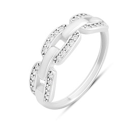 Silver ring with cubic zirconia