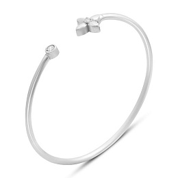 Silver bracelet with cubic zirconia