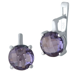 Серебряные серьги с александритом 7.337ct