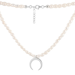 Срібне кольє з перлами бароковими