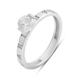 Silver ring with cubic zirconia