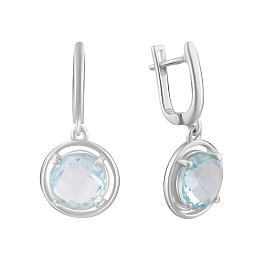 Серебряные серьги с топазом 8.442ct