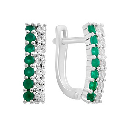 Серебряные серьги с агатом 1.117ct