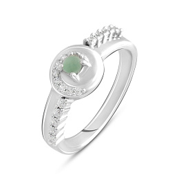 Silver ring with emerald 0.1ct