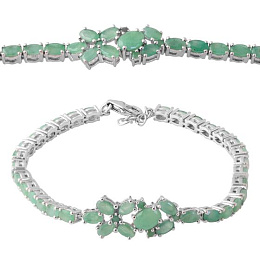 Серебряный браслет с изумрудом 8.39ct