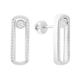 Серебряные серьги с фианитами