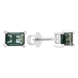 Серебряные серьги с топазом Лондон Блю 1.57ct