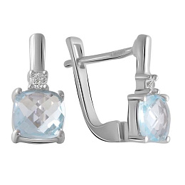 Серебряные серьги с топазом 2.541ct