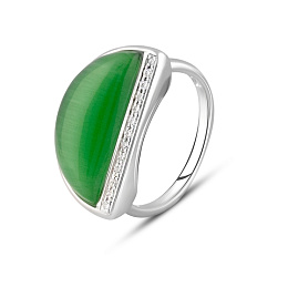 Silver cat's eye ring
