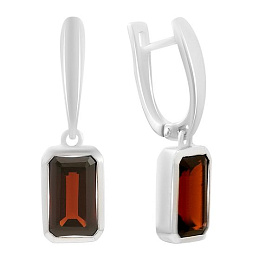 Серебряные серьги с гранатом 5.053ct