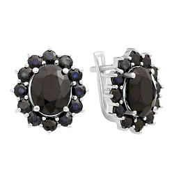 Silver earrings with a 9.813-carat sapphire