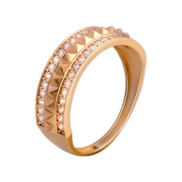 Gold ring with 0.38ct phianites