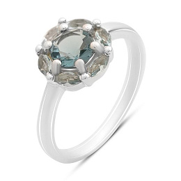 Silver ring with topaz London Blue 0.908ct