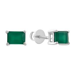 Серебряные серьги с агатом 1.85ct