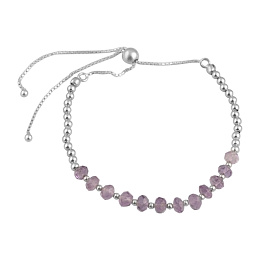 Silver bracelet with a 9.44-carat amethyst