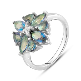 Silver ring with mystic topaz 3.6ct