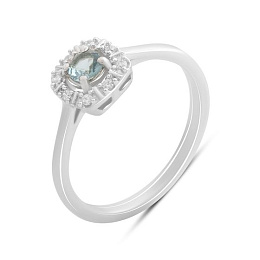 Серебряное кольцо с топазом Лондон Блю 0.333ct