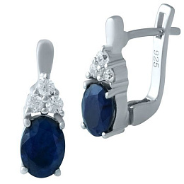 Серебряные серьги с сапфиром 2.405ct