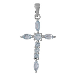 Срібний хрестик з топазом 1.98ct