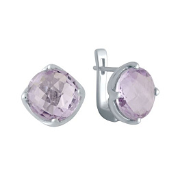 Серебряные серьги с аметистом 10.163ct